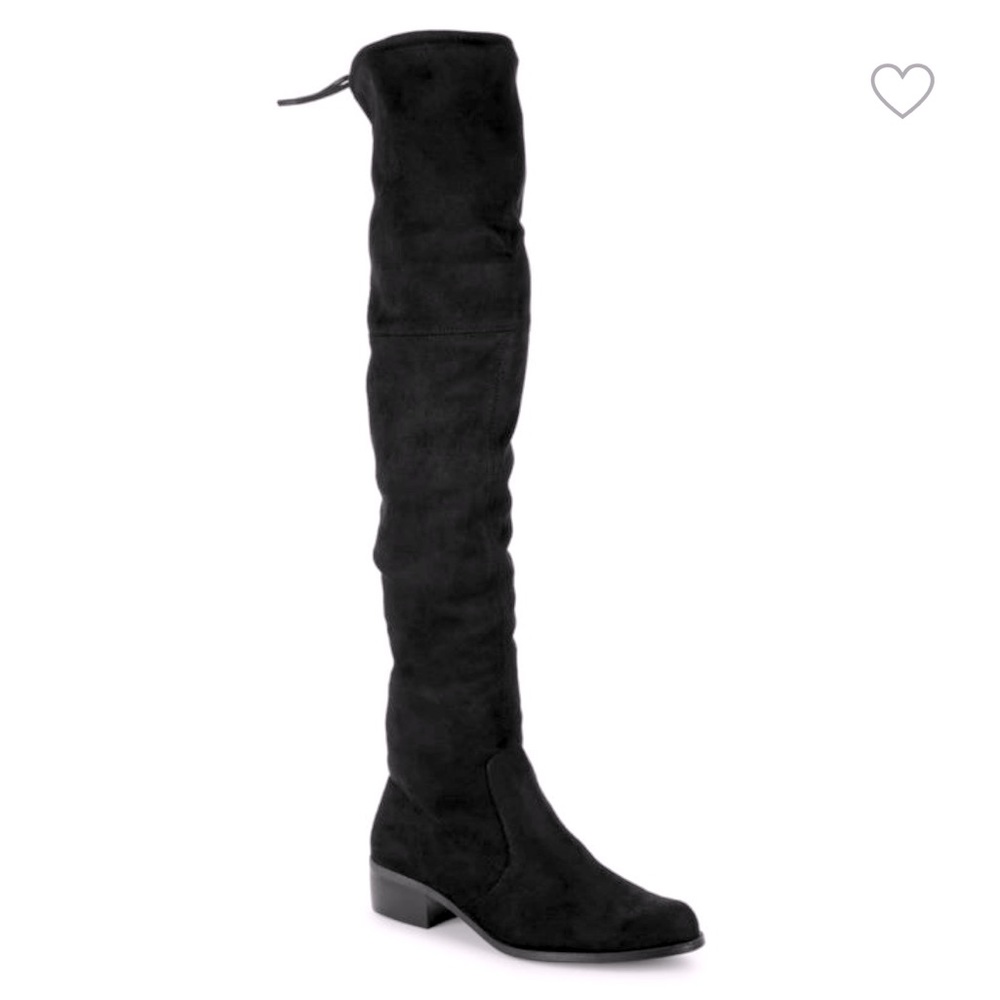 Gravity stretch black suede Charles David over the knee boot like new tie back